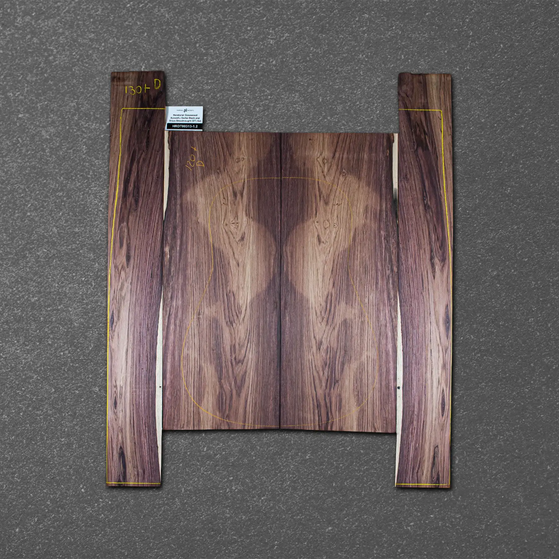 Honduran Rosewood Acoustic Guitar Back and Sides Dreadnought (DT) Set – HRDT000313-1.2