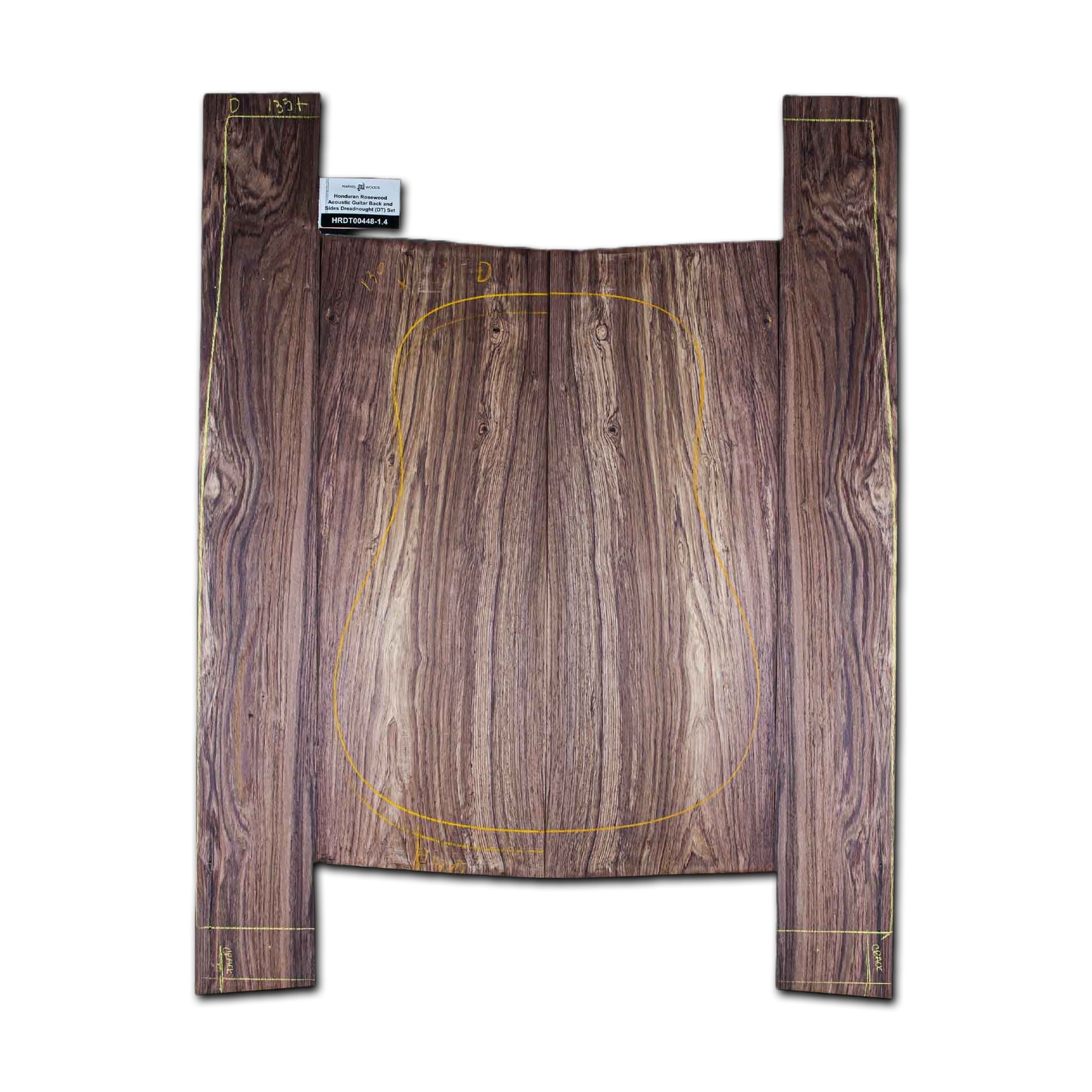 Honduran Rosewood Acoustic Guitar Back and Sides Dreadnought (DT) Set – HRDT000448-1.4