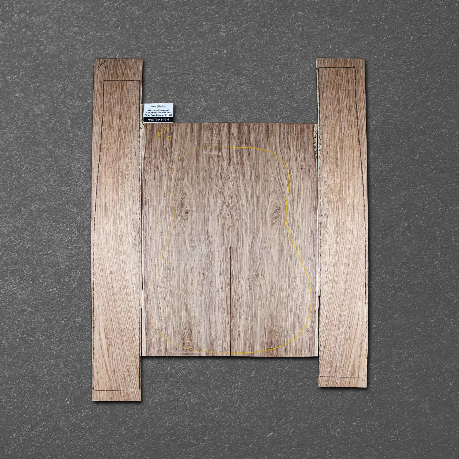 Honduran Rosewood Acoustic Guitar Back and Sides Dreadnought (DT) Set – HRDT000451-3.6