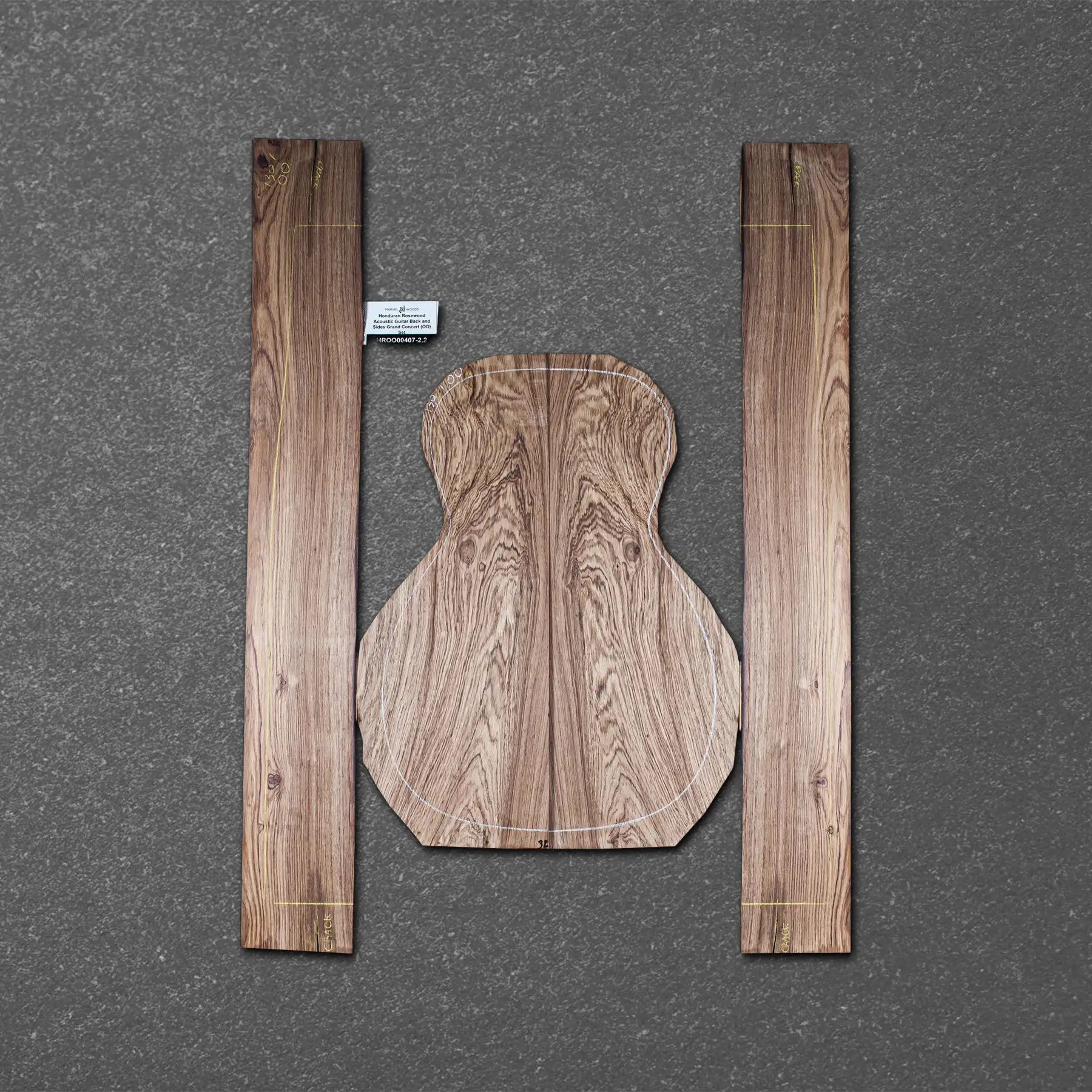 Honduran Rosewood Acoustic Guitar Back and Sides Grand Concert (OO) Set – HROO000407-2.2