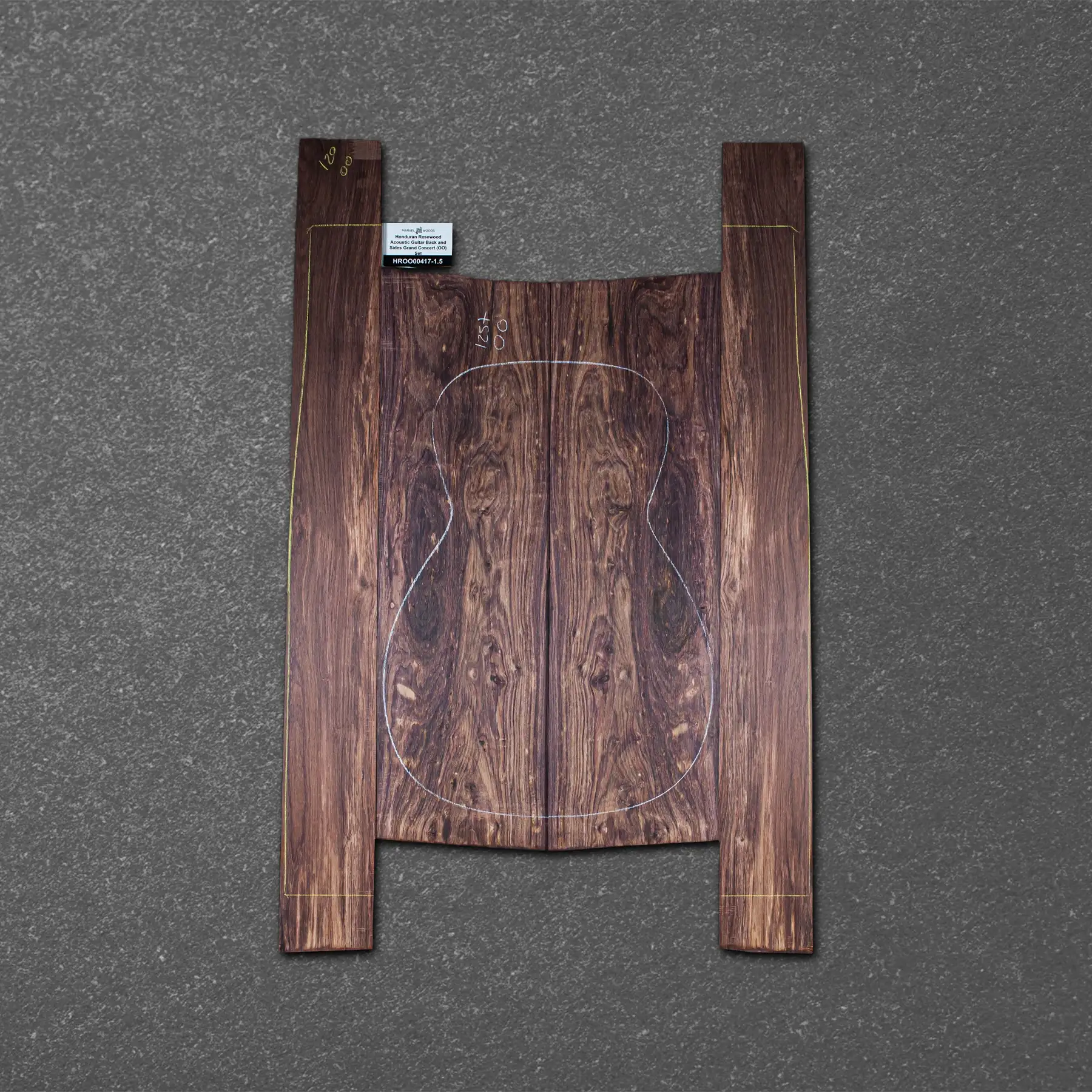 Honduran Rosewood Acoustic Guitar Back and Sides Grand Concert (OO) Set – HROO000417-1.5