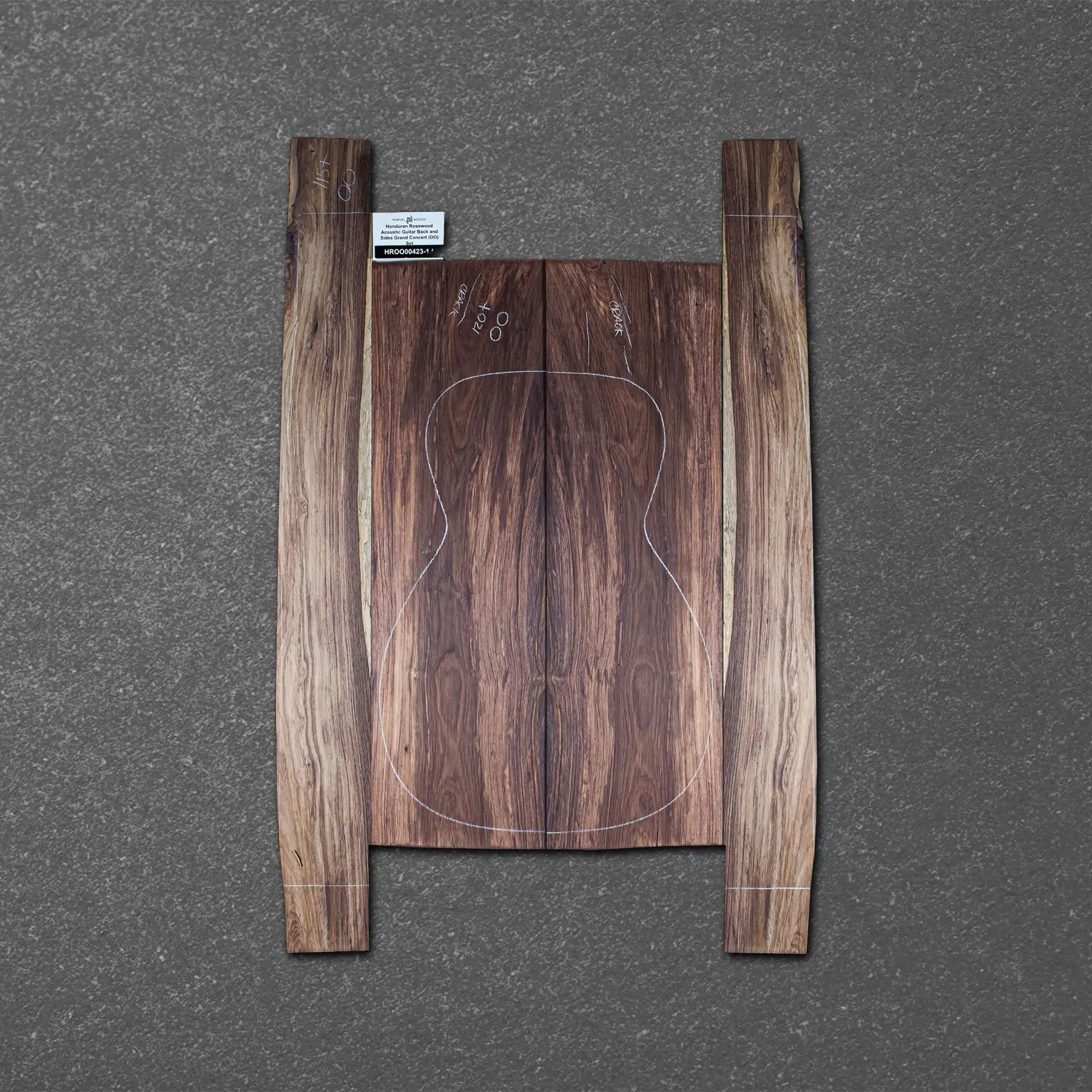 Honduran Rosewood Acoustic Guitar Back and Sides Grand Concert (OO) Set – HROO000423-1.5