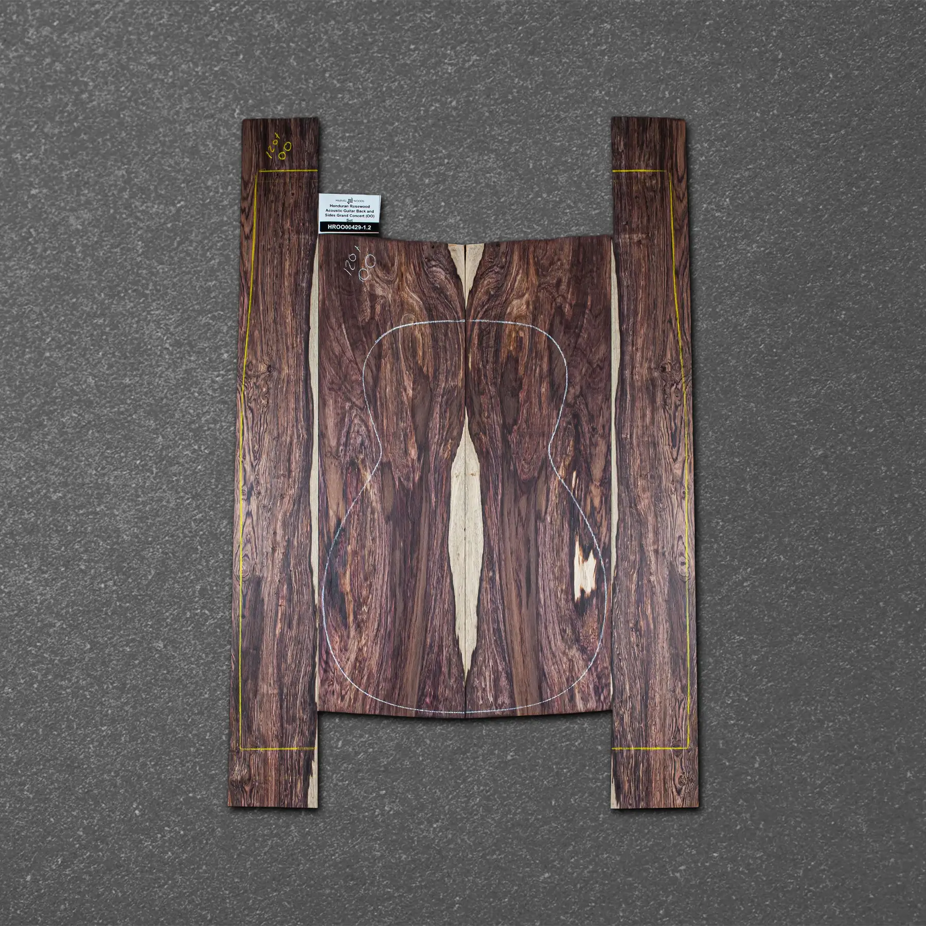 Honduran Rosewood Acoustic Guitar Back and Sides Grand Concert (OO) Set – HROO000429-1.2