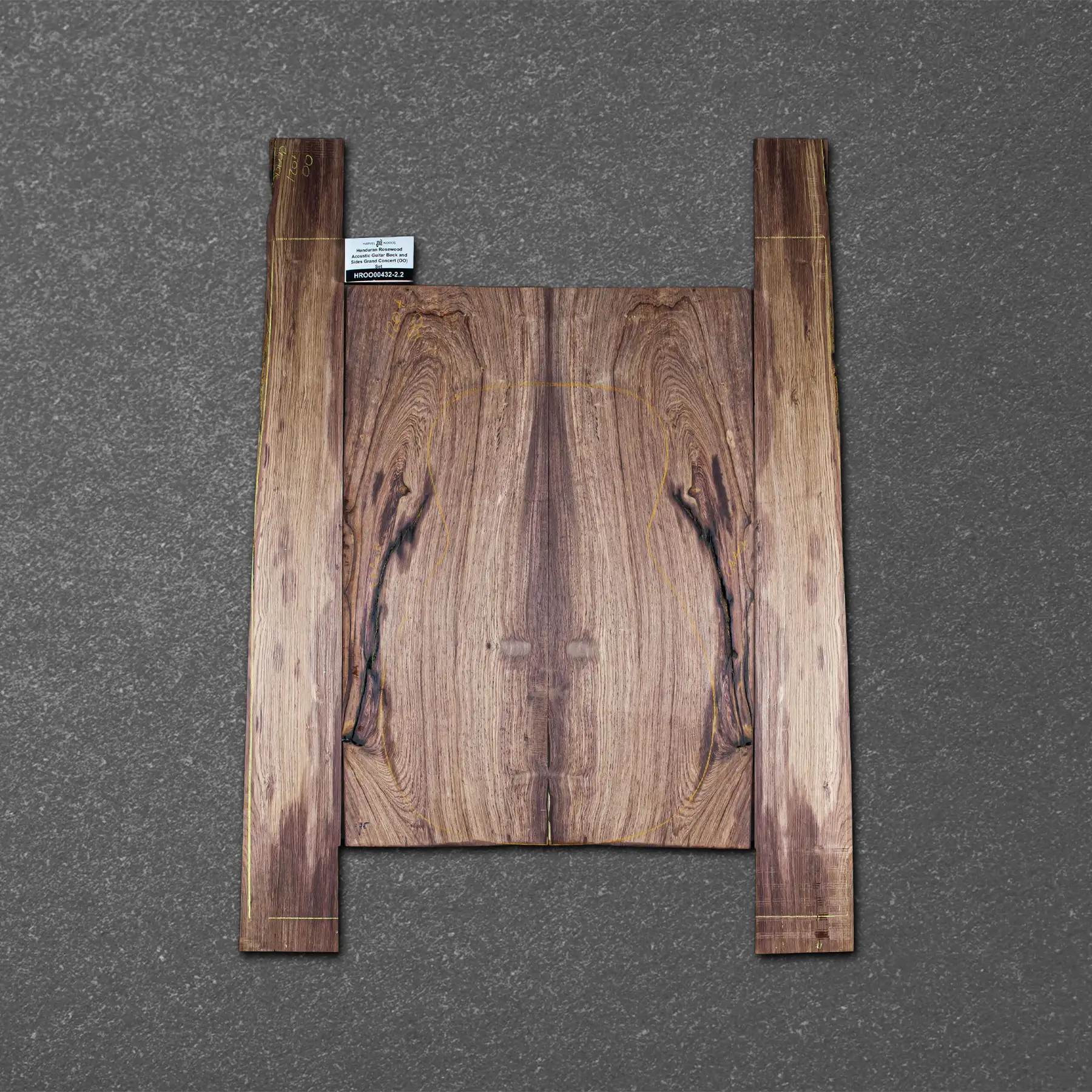 Honduran Rosewood Acoustic Guitar Back and Sides Grand Concert (OO) Set – HROO000432-2.2