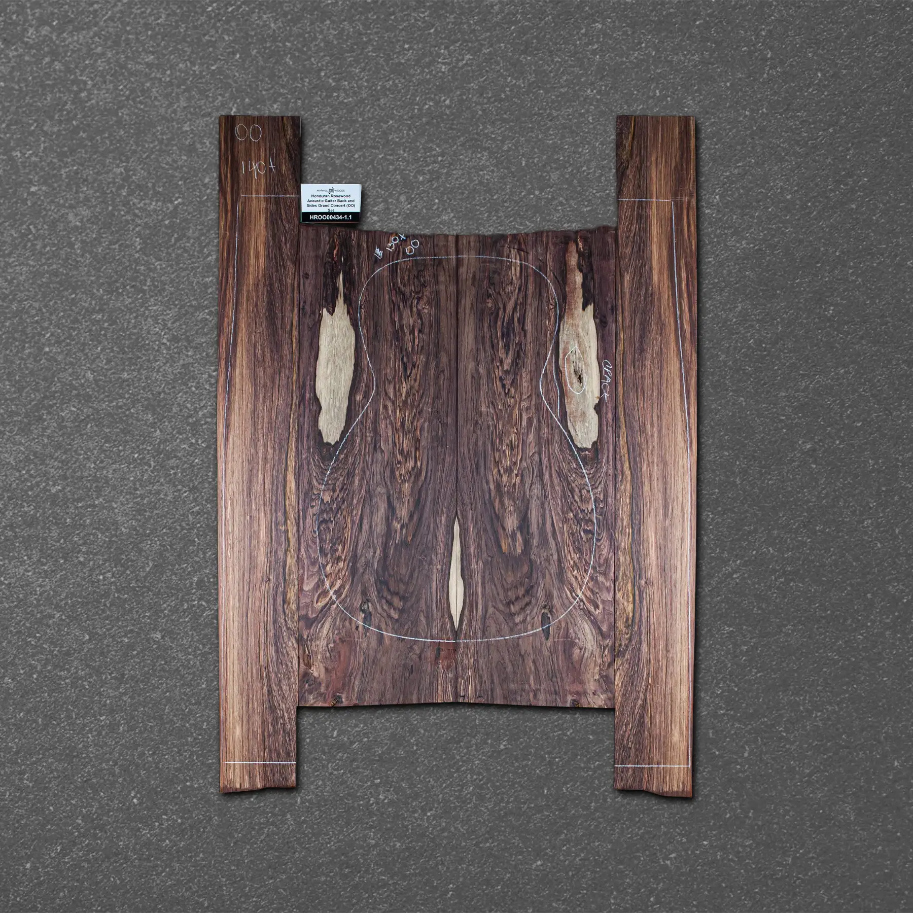Honduran Rosewood Acoustic Guitar Back and Sides Grand Concert (OO) Set – HROO000434-1.1