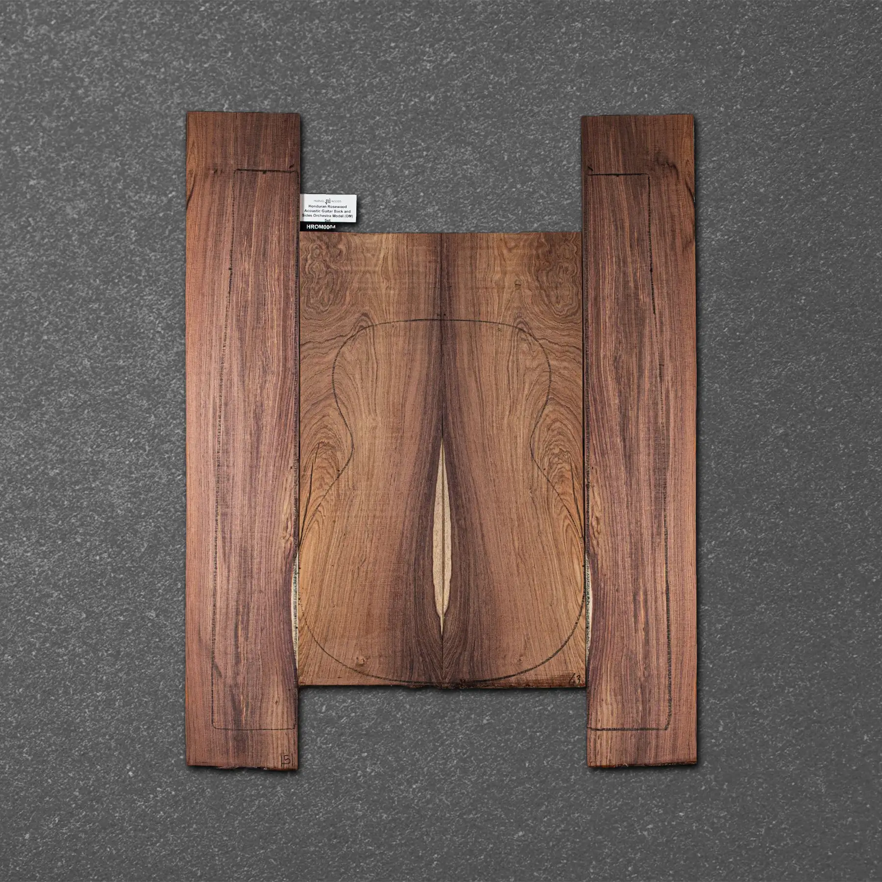 Honduran Rosewood Acoustic Guitar Back and Sides Orchestra Model (OM) Set – HROM000048-1.6