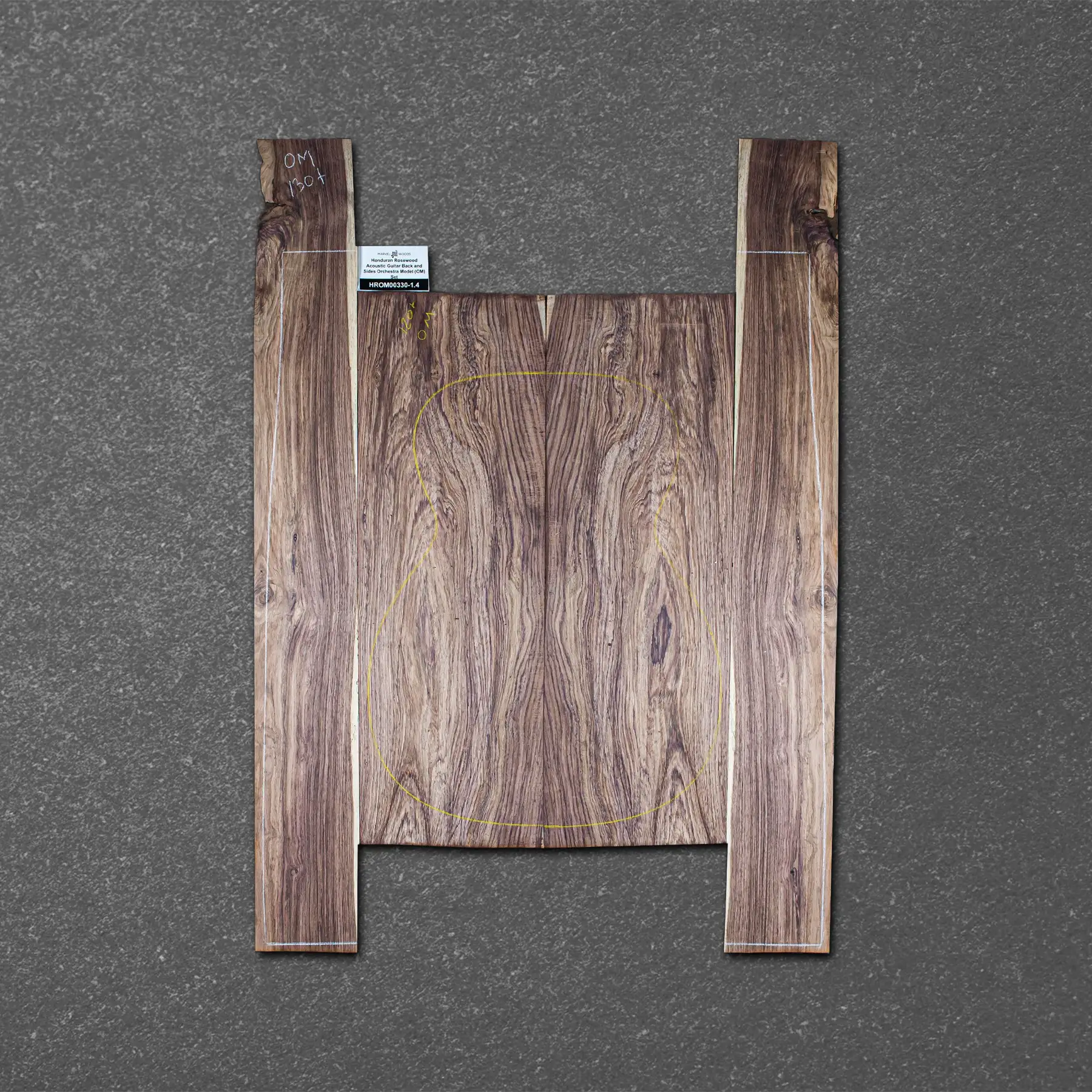 Honduran Rosewood Acoustic Guitar Back and Sides Orchestra Model (OM) Set – HROM000330-1.4