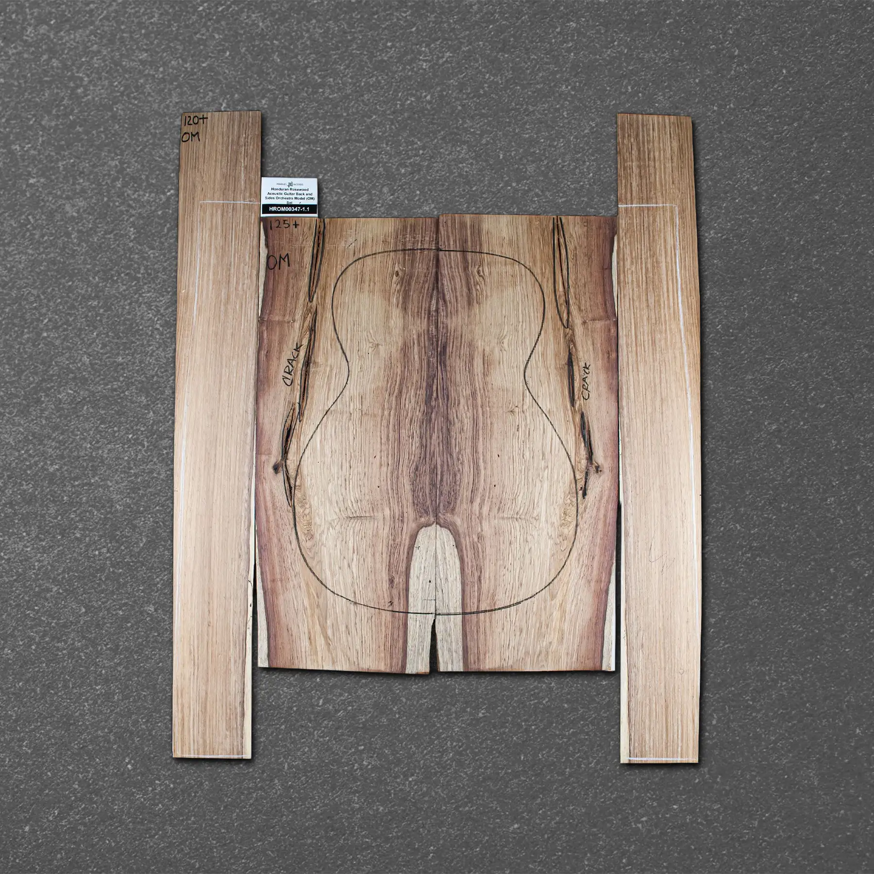 Honduran Rosewood Acoustic Guitar Back and Sides Orchestra Model (OM) Set – HROM000347-1.1