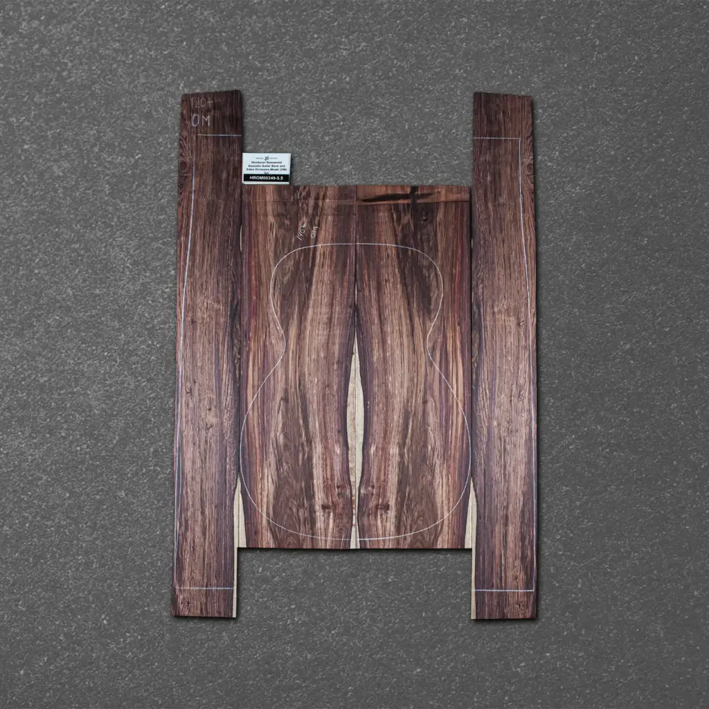 Honduran Rosewood Acoustic Guitar Back and Sides Orchestra Model (OM) Set – HROM000349-5.5