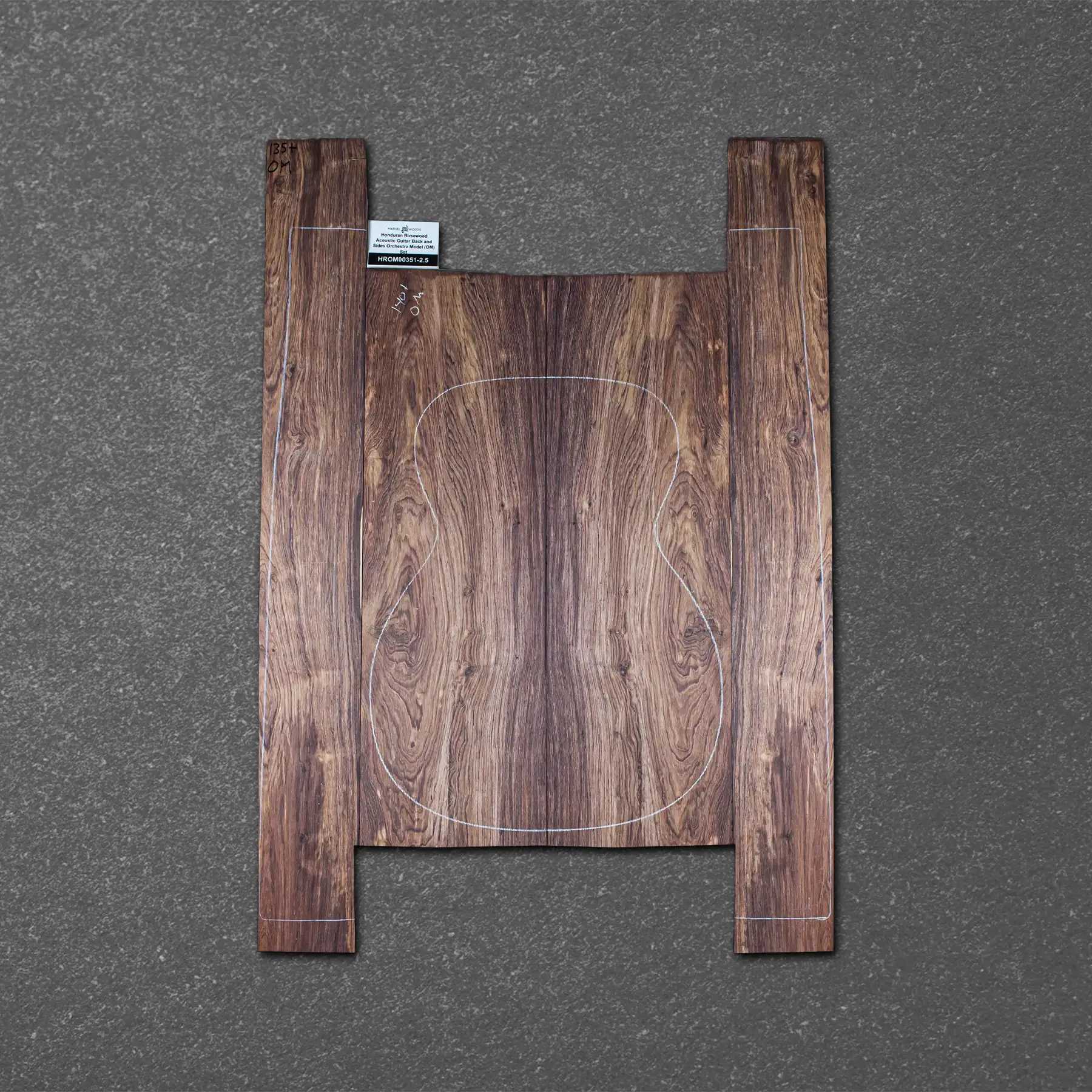 Honduran Rosewood Acoustic Guitar Back and Sides Orchestra Model (OM) Set – HROM000351-2.5