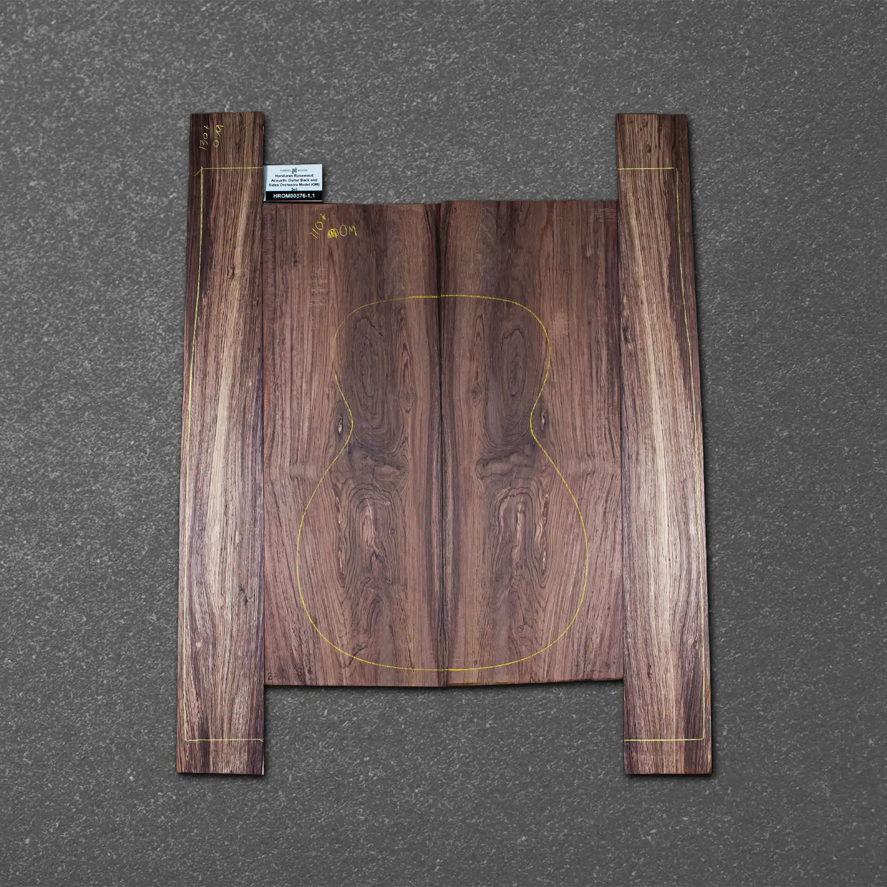 Honduran Rosewood Acoustic Guitar Back and Sides Orchestra Model (OM) Set – HROM000376-1.1