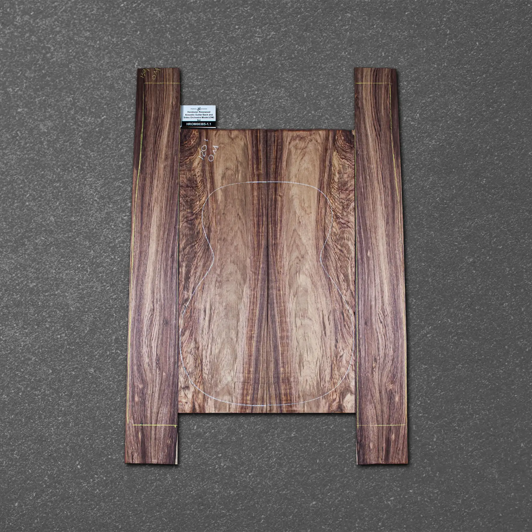 Honduran Rosewood Acoustic Guitar Back and Sides Orchestra Model (OM) Set – HROM000385-1.1