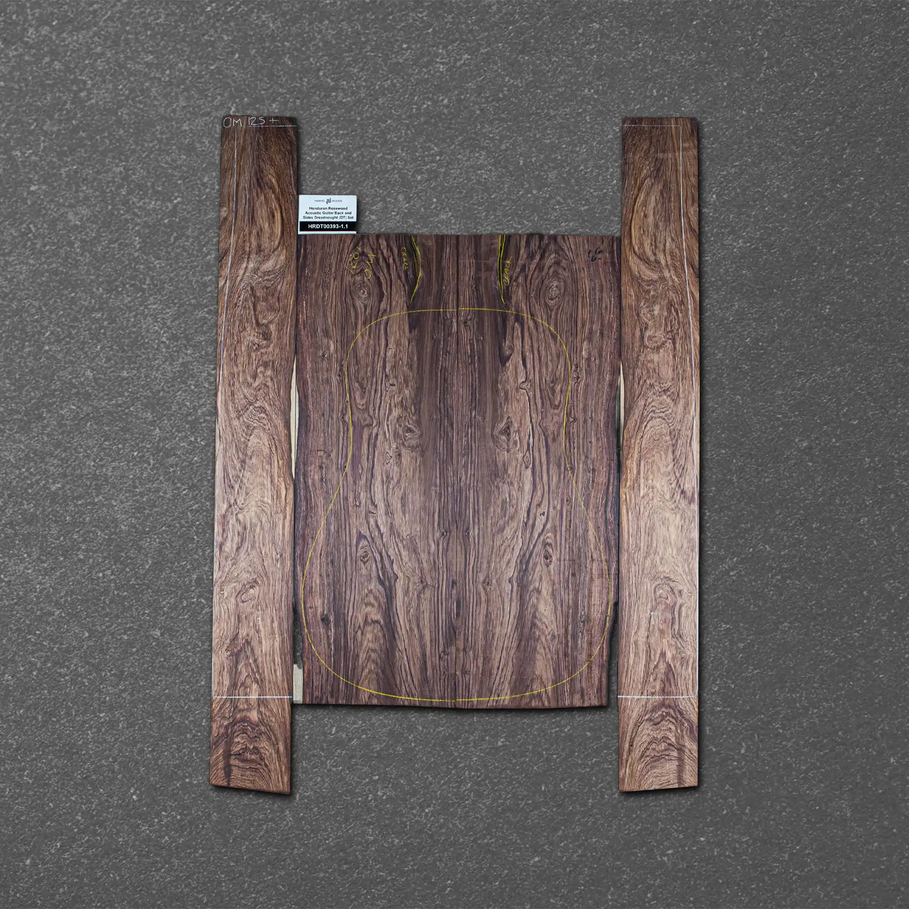 Honduran Rosewood Acoustic Guitar Back and Sides Orchestra Model (OM) Set – HROM000393-1.1