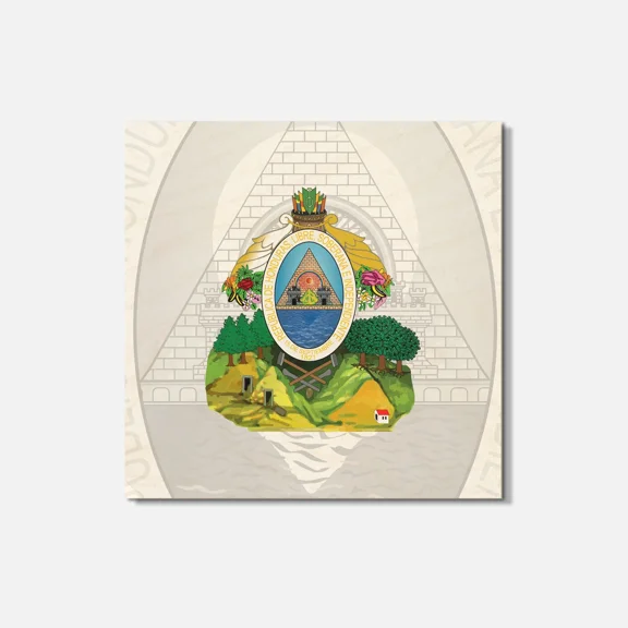 Honduras Coat Of Arms 4'' X 4'' Square Wooden Coaster