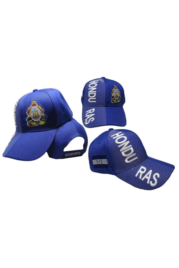 Honduras Country Letters Emblem Royal Blue 3-D Embroidered Cap Hat