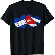 Honduras Cuba Hearts Cuban Honduran Flag Pride Heritage T-Shirt