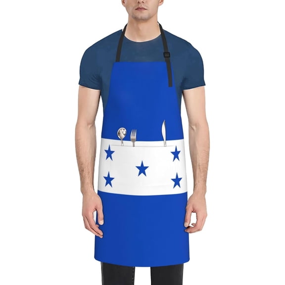 Honduras Flag Apron, Adjustable Neck Bib Apron with Honduras National Flag Print for Kitchen, BBQ, Grilling & Patriotic Events