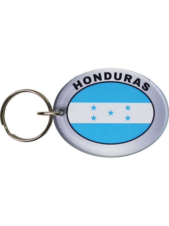 Honduras Flag Double-sided Oval Acrylic Keychain