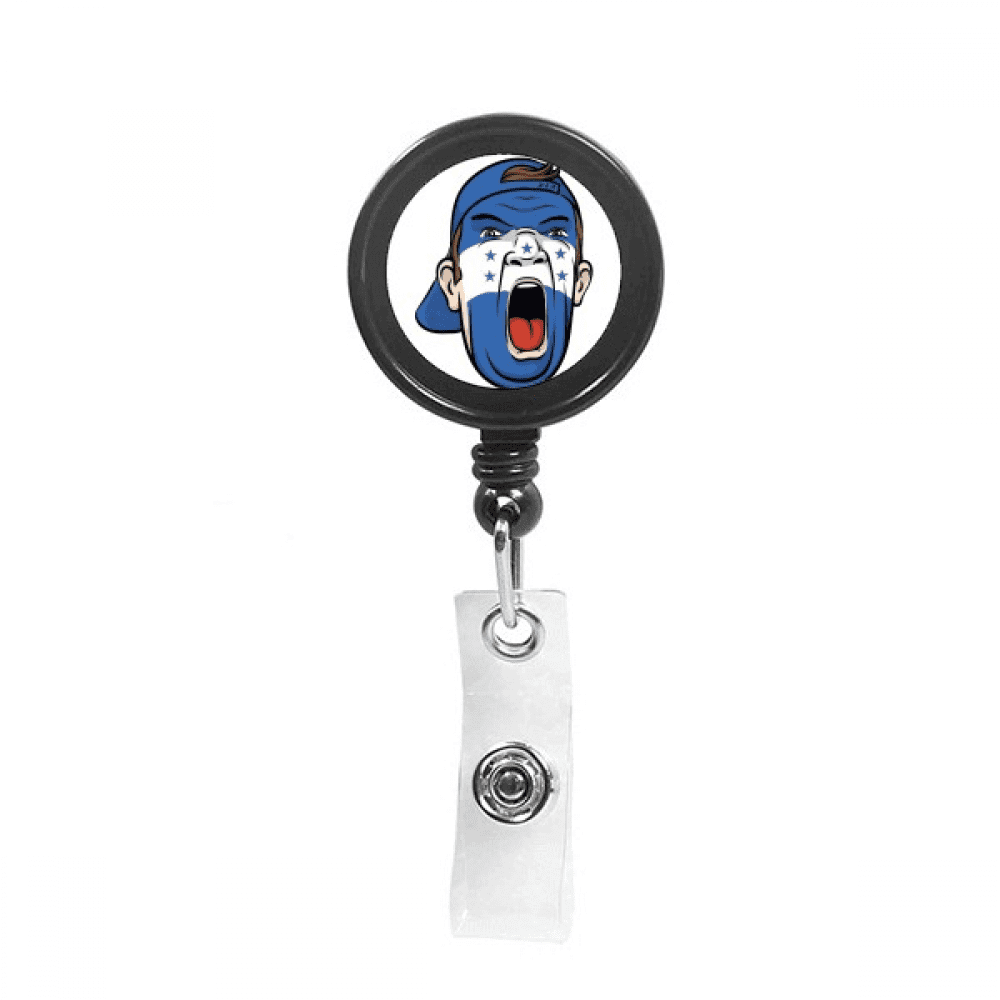 Honduras Flag Facial Makeup Head Screang Cap Retractable Keychain Badge Holder ID Badge