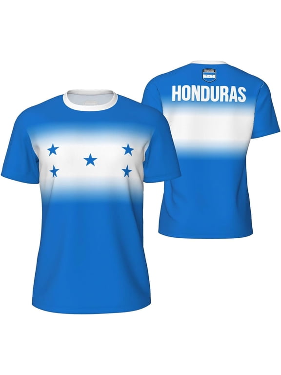 Honduras Flag Gradation T-Shirt Sports Jerseys for Running Soccer Tennis Fitness