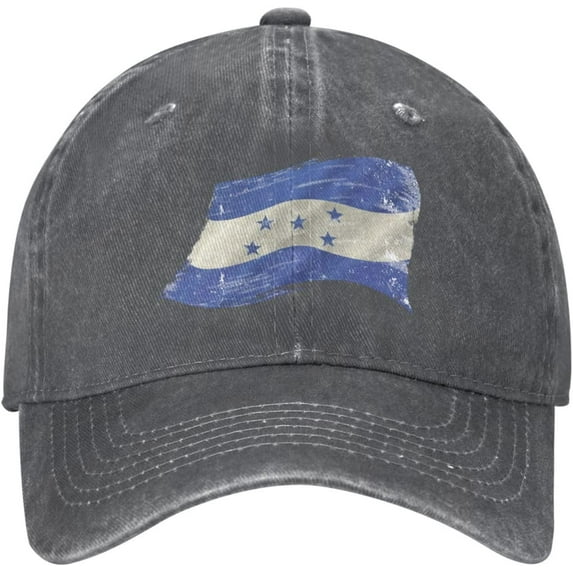 Honduras Flag Grunge Distressed Adjustable Washed Denim Mens Dad Trucker Hat Baseball Ball Cap for Men