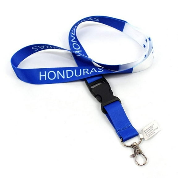 Honduras Flag Lanyard Keychain with Quick Release – Durable Neck Strap for Keys, Badges, and ID Cards: 1CT