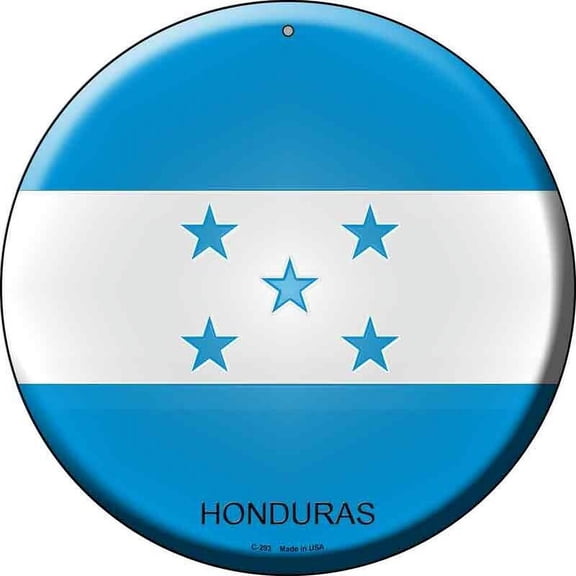 Honduras Flag Round Circular Novelty Metal Sign Home Garage Wall Decor Size: 12 x 12 inch
