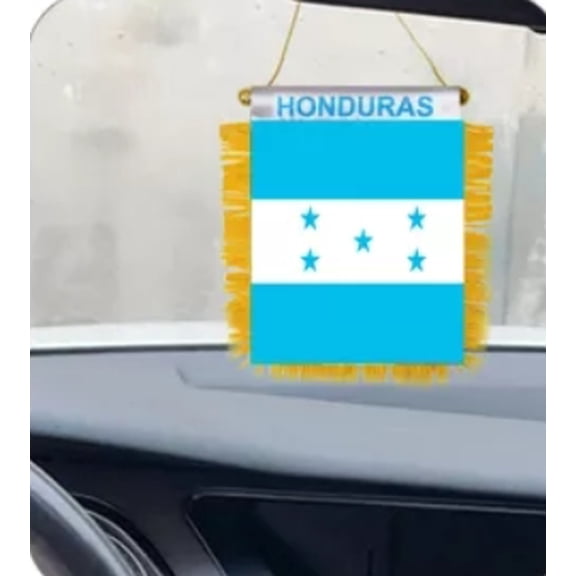 Honduras Flag Car Window Hanging 5"X 3.5"