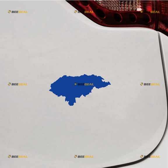 Honduras Map Sticker Decal Vinyl - 2 Pack Blue 6" - For Car Boat Laptop Cup No Background Die-cut