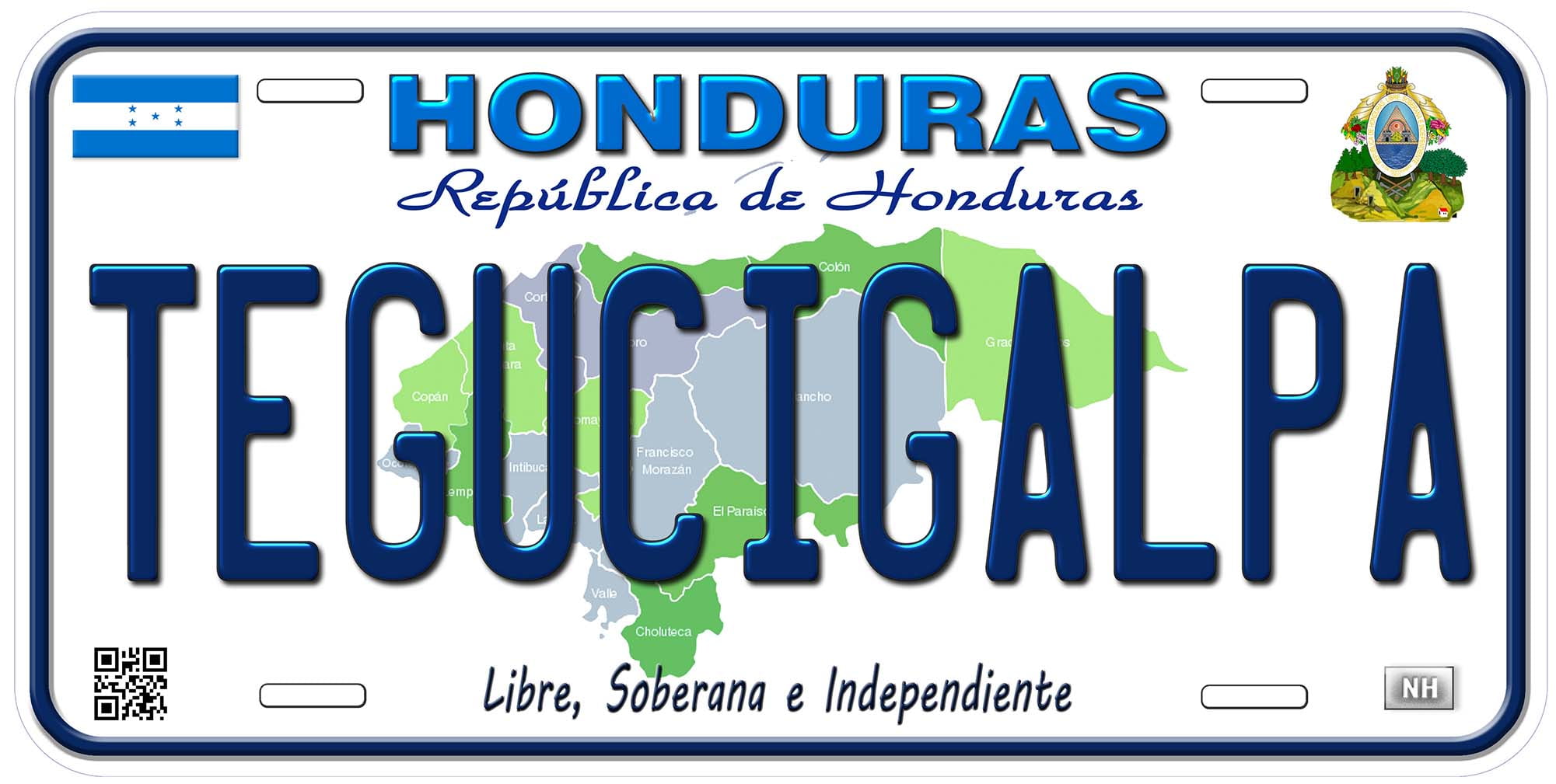 Honduras Tegucigalpa Custom Novelty Car License Plate - Walmart.com