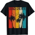 thumbnail image 1 of Honduras Vintage Palm Trees Surfer Souvenir T-Shirt, 1 of 3