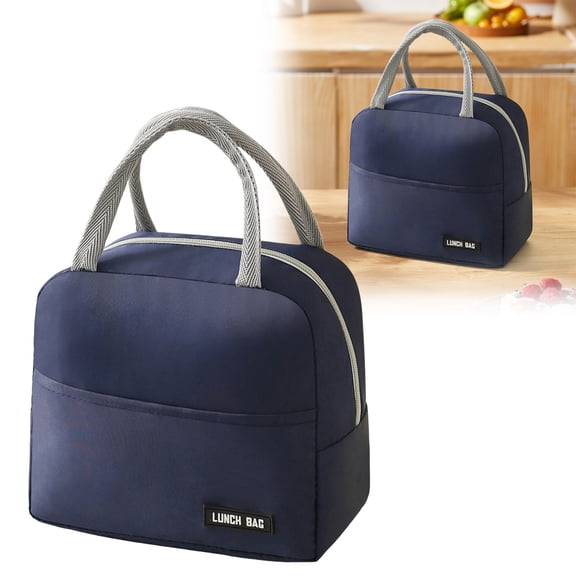 HoneatMatter Lunch Box for Men Women, Insulated Cooler Bag with Large Capacity, Reusable Thermal Tote for Work Travel Picnic, Durable Leakproof, Navy