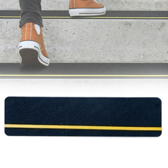 HoneatMatter Non Slip Stair Treads, 24 Inch Anti Slip Tape for Outdoor Steps and Basement, Waterproof Grip Tape with Reflective Safety Stripe, 24x3.9 Inch