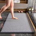 thumbnail image 1 of Honeeladyy 1 PC Woven Area Rug Washable Floor Mat for Entryway Braided Non Slip Throw Rug Door Mat Indoor Outdoor Entrance Small Cotton Woven Carpet for Kitchen Foyer Front Door, 23.62"x15.74" - Gray, 1 of 6