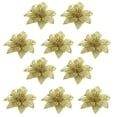 thumbnail image 1 of Honeeladyy 10 Pcs Gold Poinsettia Flower Artificial Poinsettia Christmas Decor Glitter Poinsettia Christmas Ornaments Christmas Tree Flower Decorations DIY Xmas Wreath Holiday Party Wedding Decor, 1 of 2