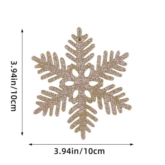 Honeeladyy 12Pcs Christmas Snowflake Ornaments, 3.94" Gold Glitter Plastic Snowflakes for Christmas Tree, Winter Wonderland Decorations, Snowflake Hanging Decorations for Holiday Party Decor