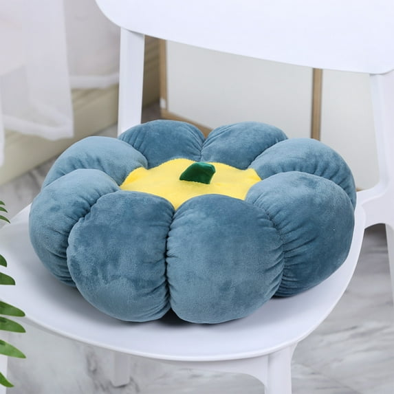 Honeeladyy 14.96 Inch Pumpkin Throw Pillow Halloween Home Decorative Soft Plush Filled Non-Slip Pumpkin Throw Pillow Chair Cushion Floor Pillow for Sofa Couch Chair Bed Car Floor, Blue
