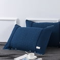 thumbnail image 1 of Honeeladyy 1Pcs Pillow Cases Queen Size, Solid Color Non Slip Non Falling Cotton Fixed Pillowcases, Super Soft Breathable Comfortable Pillowcase for Hotel Home (Dark Blue, 20x28 Inch), 1 of 6