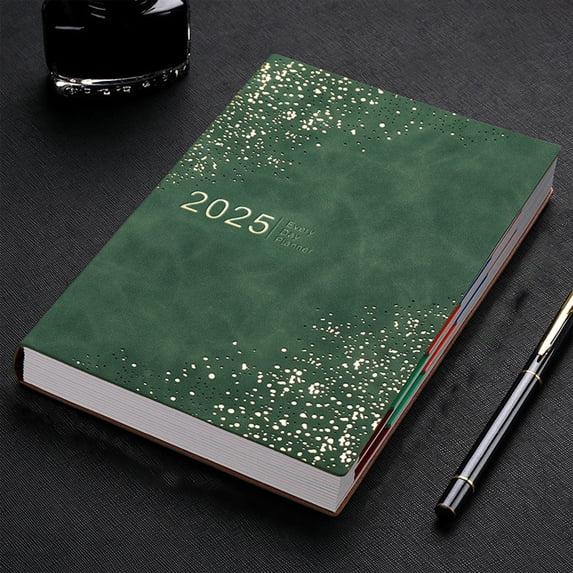 Honeeladyy 2025 Schedule Planner with Date Notes, A Monthly, Weekly & Daily Planner 2025 for Planning Your Success, Solid Color A5 Size Hardcover Start Anytime and Achieve your Goals, Green