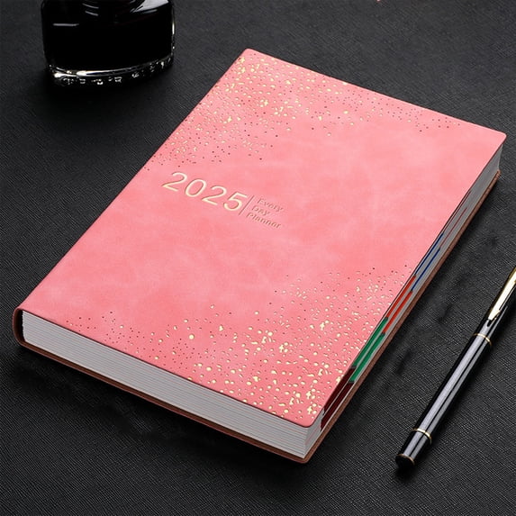 Honeeladyy 2025 Schedule Planner with Date Notes, A Monthly, Weekly & Daily Planner 2025 for Planning Your Success, Solid Color A5 Size Hardcover Start Anytime and Achieve your Goals, Pink
