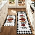 thumbnail image 1 of Honeeladyy 2Pcs Merry Christmas Kitchen Rugs, Winter Xmas Tree Decor Christmas Kitchen Floor Mats, Home Non Slip Washable Holiday Kitchen Rugs for Sink Bathroom Laundry, 16x24in+16x48in, 1 of 5