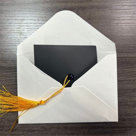 Honeeladyy 3D Graduation Cap Shaped Greeting Card - Congratulations Card With Envelope - Yellow Tassel Detail For High & College Graduates