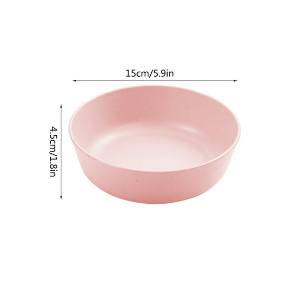 Honeeladyy 5.9 Inches Cereal Bowl for Kitchen, Unbreakable Reusable Wheat Straw Cereal Bowls, Microwave & Dishwasher Safe Household Bowls for Cereal, Snack, Soup, Salad and Rice, Pink