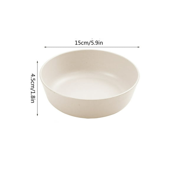 Honeeladyy 5.9 Inches Cereal Bowl for Kitchen, Unbreakable Reusable Wheat Straw Cereal Bowls, Microwave & Dishwasher Safe Household Bowls for Cereal, Snack, Soup, Salad and Rice, Beige