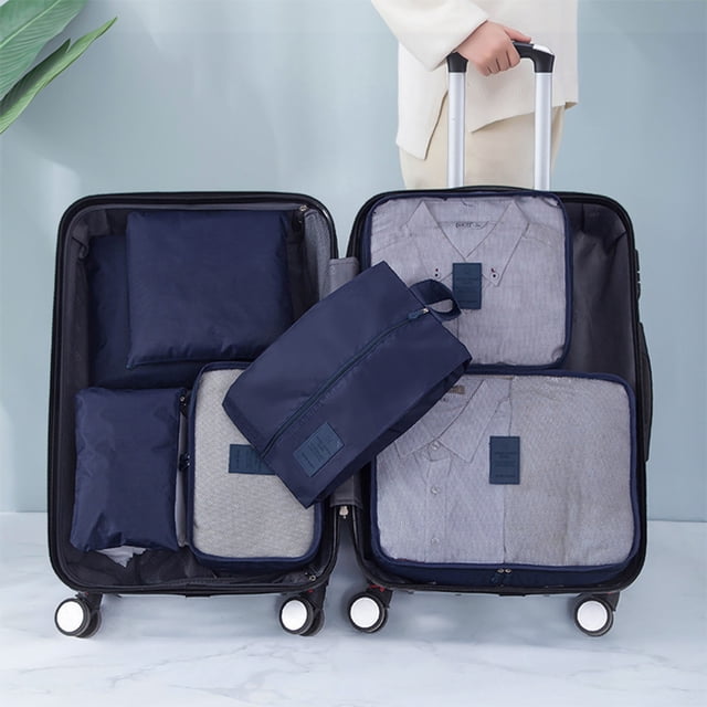 Honeeladyy 7Pcs Compression Packing Cubes for Travel, Luggage Organizer Bags, Zipper Packing Cubes for Suitcases