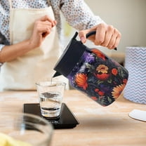 Honeeladyy 800ML Vintage Floral Pattern Tea Thermoses, Thermal Coffee Carafe Tea Pot, Coffee Pot and Tea Separation Thermal Insulation Pot, Stainless Steel Thermal Carafe with Lid for Hot Drinks