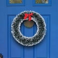 thumbnail image 1 of Honeeladyy 9.84" Christmas Tinsel Wreath with a bow for Indoor Outdoor Home Door Window Wall Wedding Decor, 1 of 6
