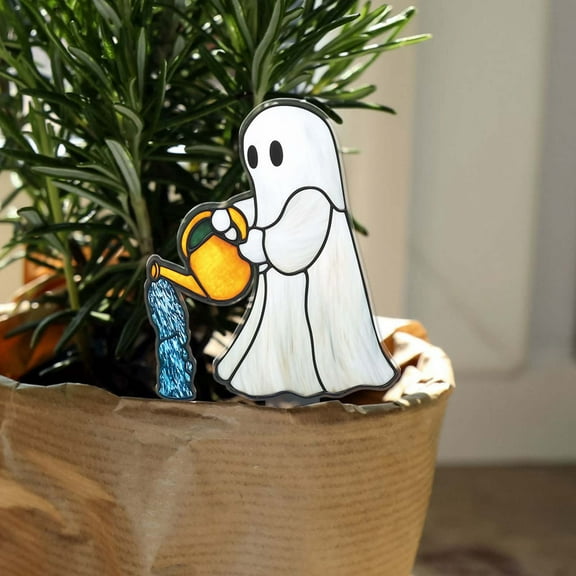 Honeeladyy Acrylic Stained Plugin, 3.9 Inch Mini Potted Plant Suncatcher Cactus Plugin Decor Plant Lover Gifts for Mom Grandma Teacher Desk ill Shelf Spring Decor