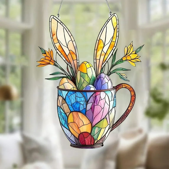 Honeeladyy Acrylic Wall Hanging Stained Suncatchers for Window Panels Indoor Outdoor Bedroom Garden Kitchen Wall Decoration Gift for Women Grandma Teacher