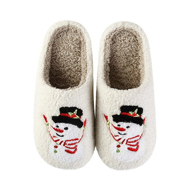 Honeeladyy Adlut Winter Indoor Warm Slippers, Soft Plush Home Christmas Deer Slippers Spare